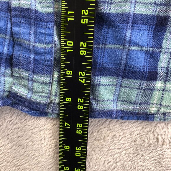 McGregor Bagpiper Mens Shirt Large Flannel Long Sleeve Plaid Classic Blue Y2K - Picture 5 of 12